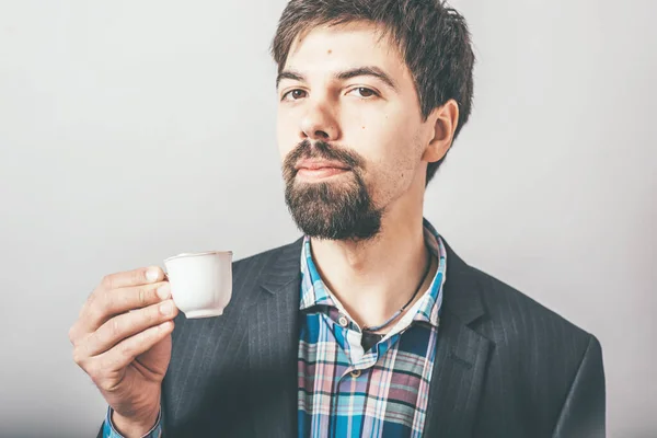 Homme Avec Une Tasse — Photo