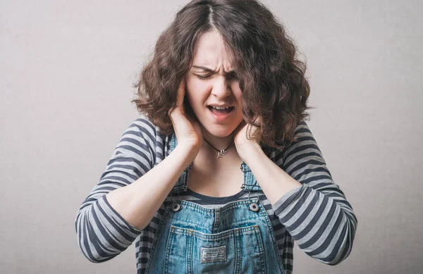 Dolor Cabeza Mujer Con Dolor Cabeza — Foto de Stock