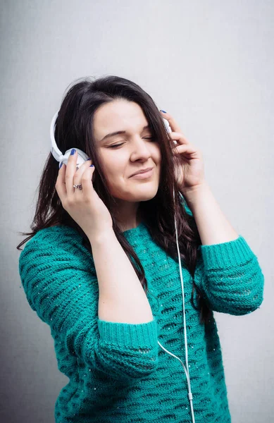Meisje Luisteren Naar Muziek Hoofdtelefoon — Stockfoto