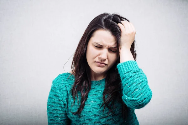 Baş Ağrısı Başı Ağrıyan Kadın Hastasın — Stok fotoğraf