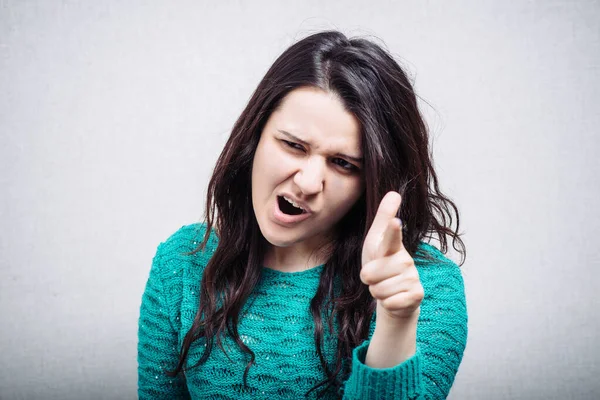 Schattig Meisje Schiet Van Een Vinger — Stockfoto