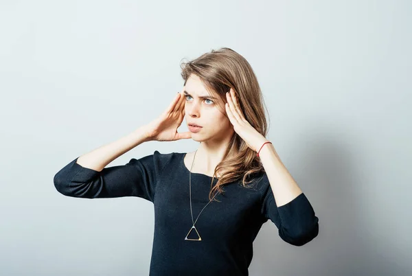 Portrait Une Jeune Fille Maux Tête — Photo