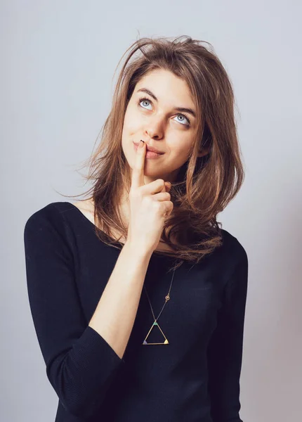 Young Pensive Girl Looking — Stock Photo, Image