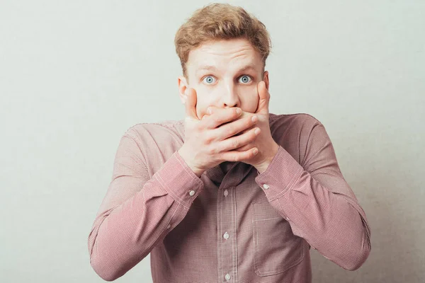 Man Covers His Mouth Laugh — Stock Photo, Image