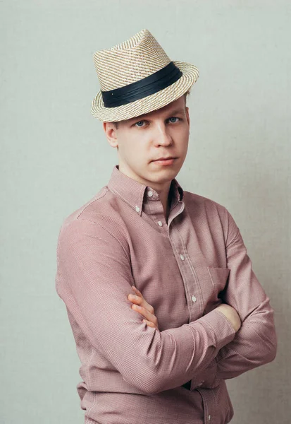 Retrato Hombre Con Sombrero — Foto de Stock