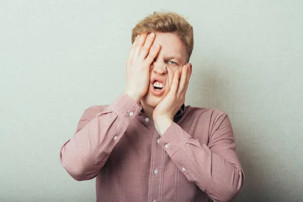 Young Man Looking Scared — Stock Photo, Image