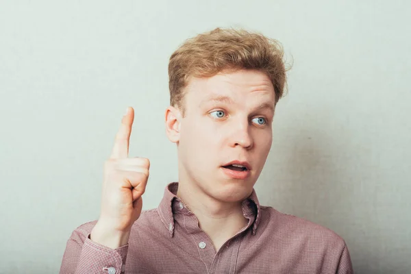 Man Shows His Index Finger — Stock Photo, Image