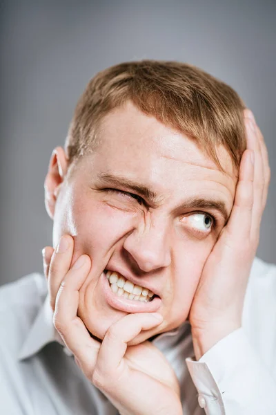 Stressed Businessman Crazy Face Expression Isolated — Stock Photo, Image