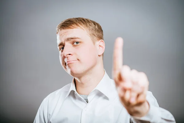 Young Handsome Businessman Pointing His Finger — Stock Photo, Image