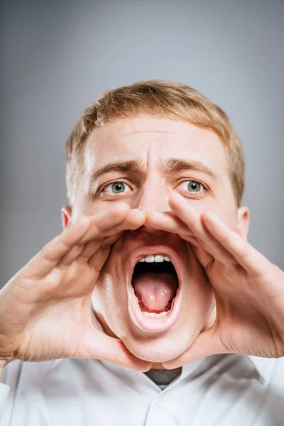 Retrato Joven Gritando — Foto de Stock