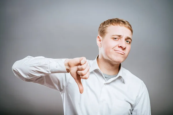 Disappointed Young Business Man Thumb — Stock Photo, Image