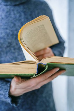 Pencerenin yanında kitap okuyan genç adamın portresi