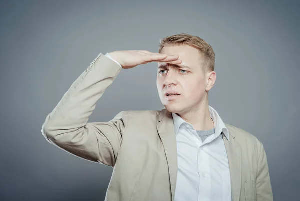 Immagine Uomo Affari Che Guarda Futuro — Foto Stock