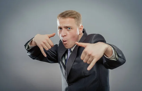 Businessman Cool Rapper Hand Sides — Stock Photo, Image