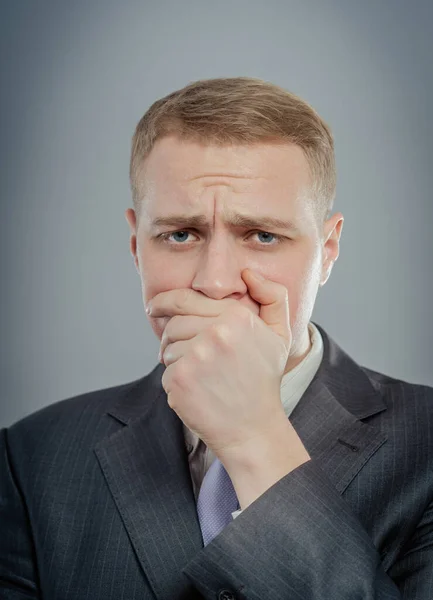 Joven Hombre Negocios Tristeza Pensando — Foto de Stock