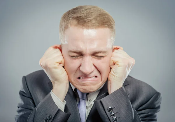 Portrait Young Businessman Crying — Stock Photo, Image