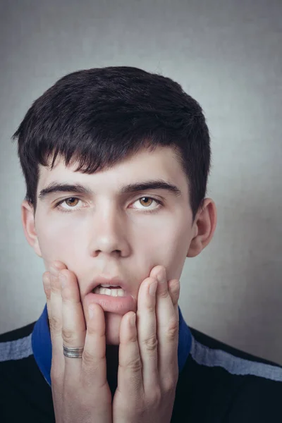 Hombre Pensando Algo Shock Sorpresa Dolor Muelas Tristeza Sueños Cansado — Foto de Stock