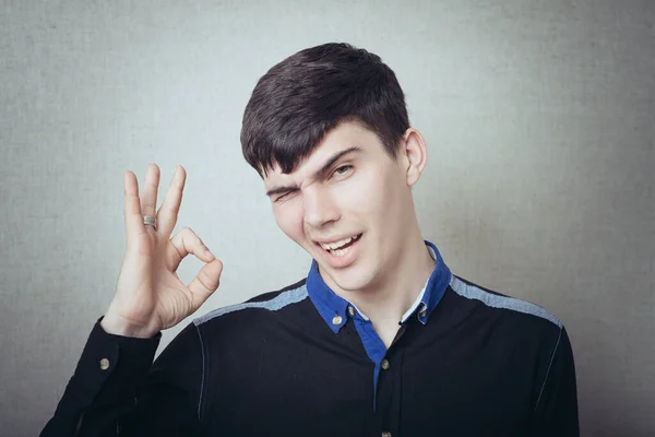 Cheerful Man Showing Everything — Stock Photo, Image