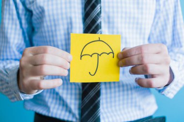 Şemsiye simgesi ile el