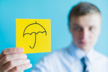 Şemsiye simgesi ile el