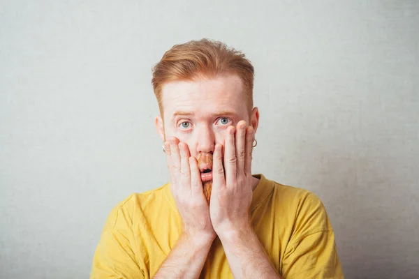 Bearded Man Shock — Stock Photo, Image