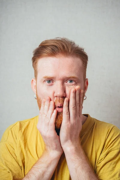 Bearded Man Shock — Stock Photo, Image