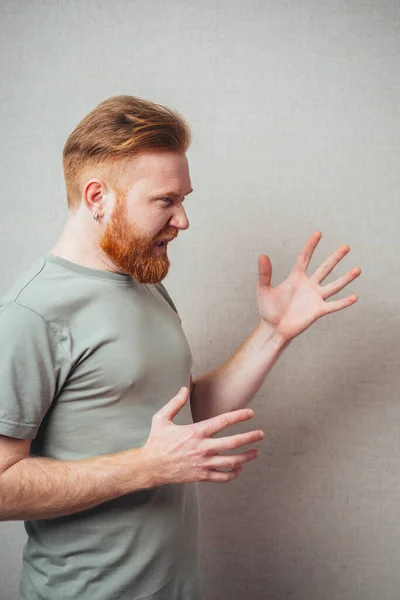 Hombre Rojo Quiere Agarrar Alguien Las Manos —  Fotos de Stock