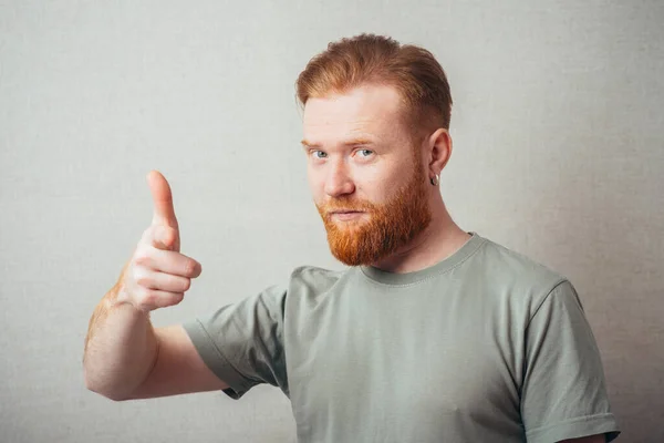 Bearded Man Pointing You — Stock Photo, Image