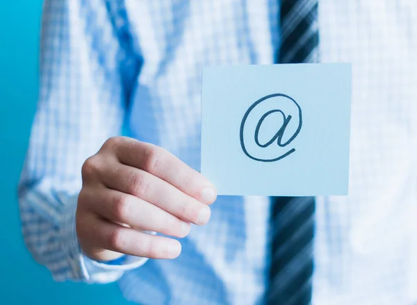 Mano Con Icono Correo Electrónico — Foto de Stock