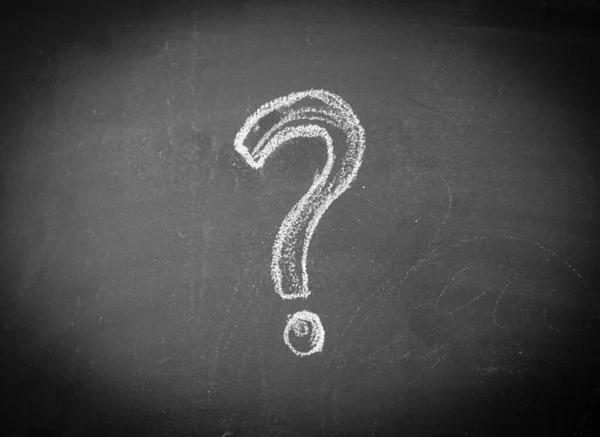 Question Mark Drawn Chalk Blackboard — Stock Photo, Image