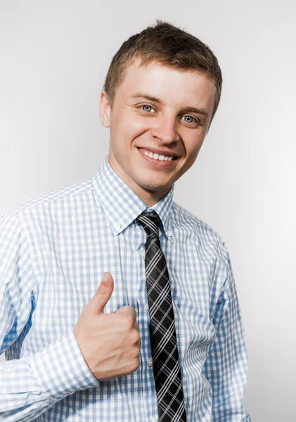 Man Holding Thumbs — Stock Photo, Image