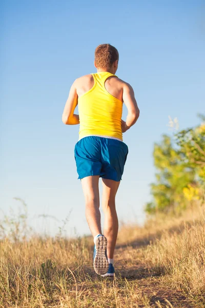 Man Jogging Beach — Stock Photo, Image