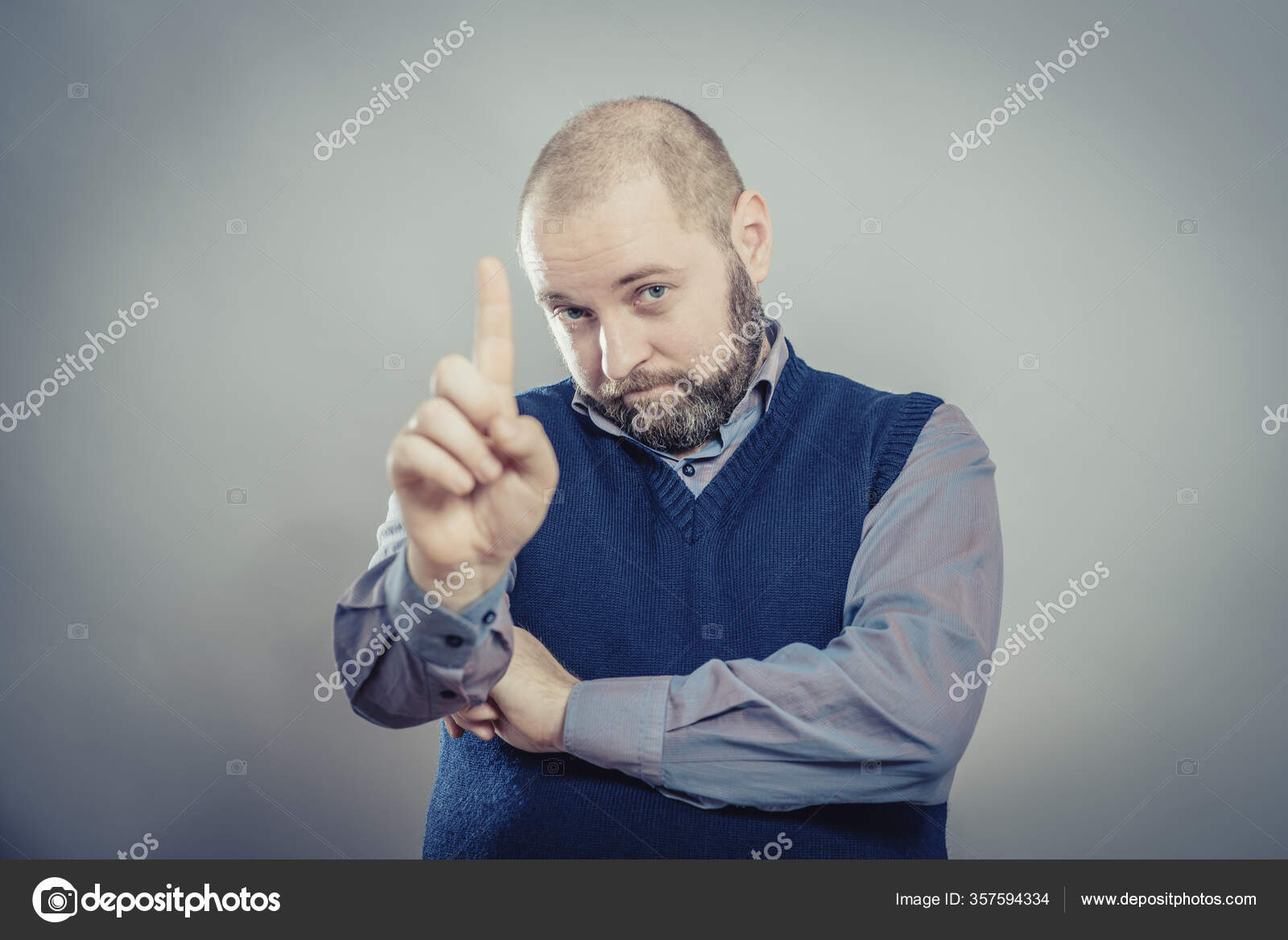 Hombre Señalando Con Dedo Índice fotografía de stock © file404