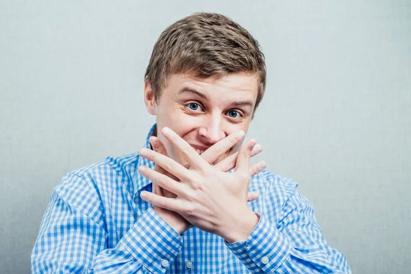 Man Covers His Face — Stock Photo, Image