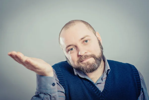 Young Casual Man Smile His Face His Arms Wide Open — Stock Photo, Image