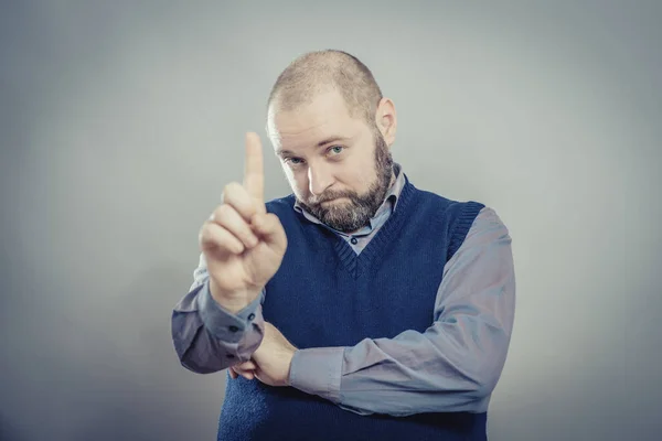 Hombre Señalando Con Dedo Índice — Foto de Stock