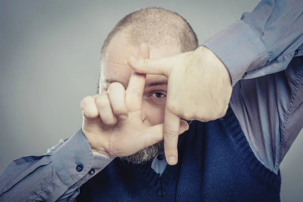 Concéntrate Marco Que Ejecutivo Está Haciendo Con Sus Manos — Foto de Stock