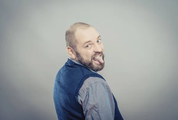 Retrato Joven Mostrando Lengua — Foto de Stock