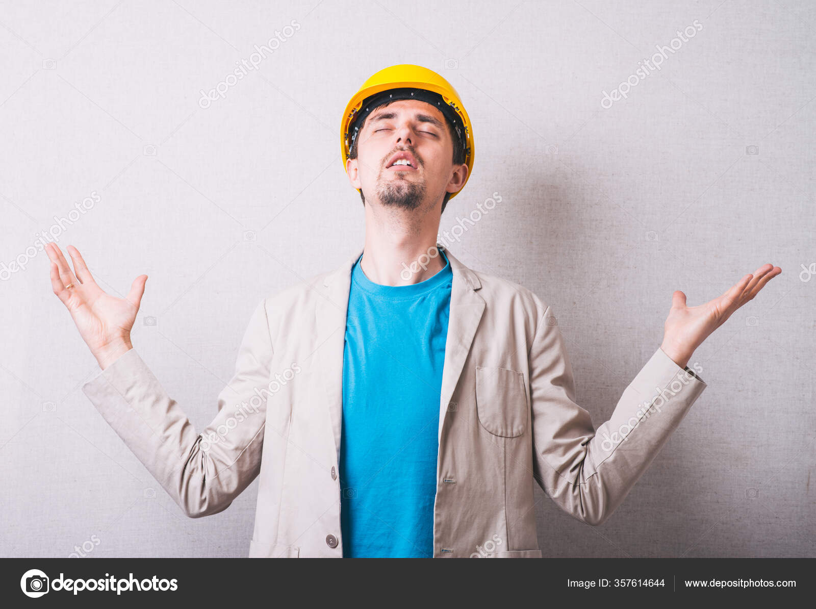 Man Construction Helmet Praying Stock Photo by ©file404 357614644