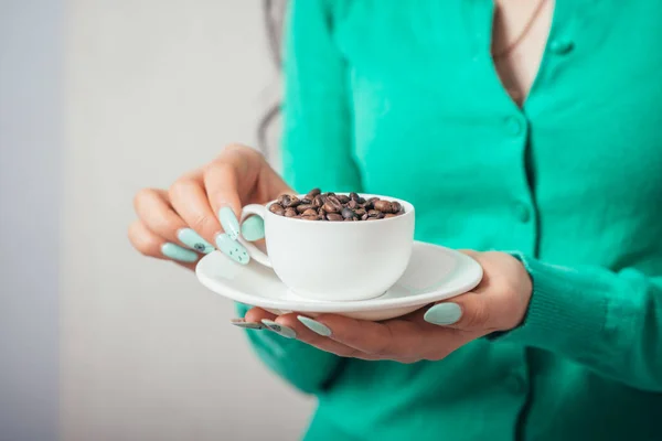 Woman Hand White Cup — Stock Photo, Image