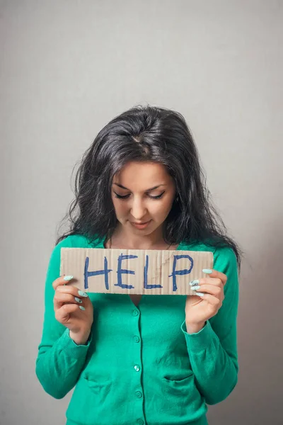 Retrato Mujer Joven Necesita Ayuda —  Fotos de Stock