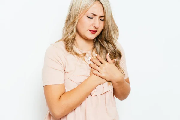 Kvinna Med Hjärtattack — Stockfoto