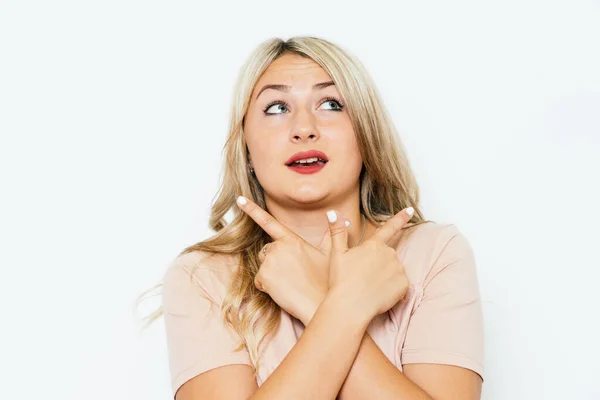 Stopp Geste Mit Empörung Der Frauen — Stockfoto