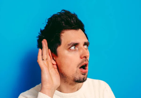 Escucha Hombre Trata Escuchar — Foto de Stock