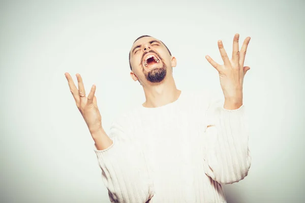 Freudig Ein Sehr Glücklicher Mann — Stockfoto