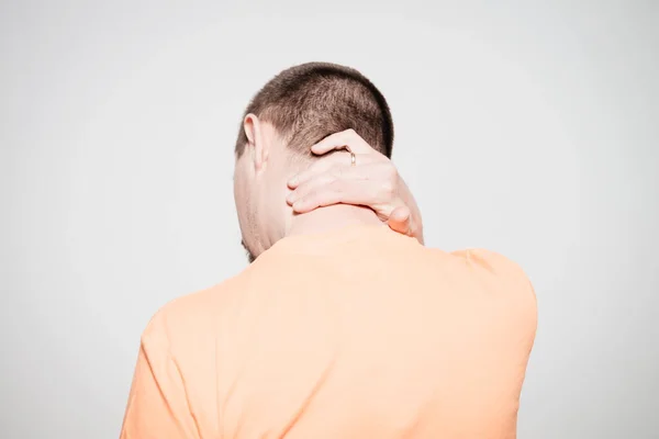 Holding His Head Back Man — Stock Photo, Image