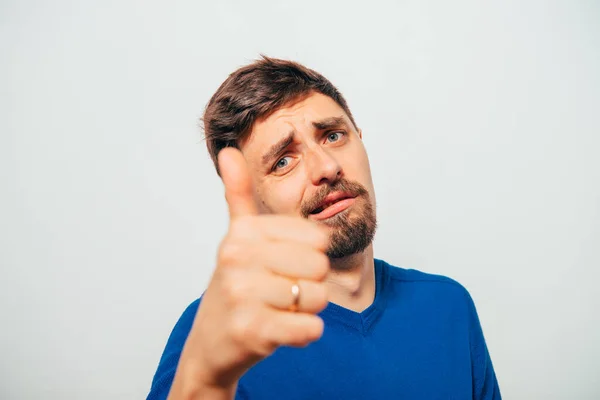 Homem Mostrando Polegar Para Cima — Fotografia de Stock