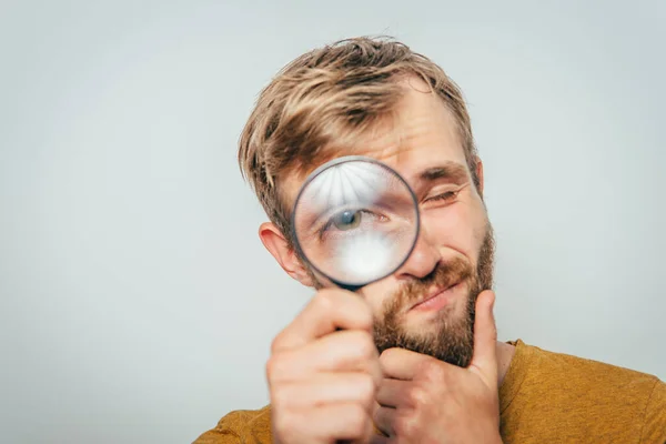 Man Magnifier — Stock Photo, Image