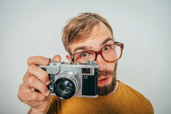 Homem Com Uma Câmara — Fotografia de Stock