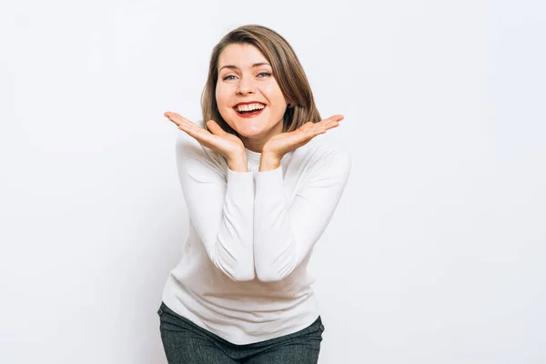 Mujer Posando Estudio — Foto de Stock